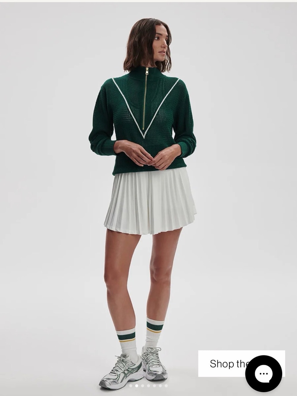 Varley Calva half zip sweater color forest sz small